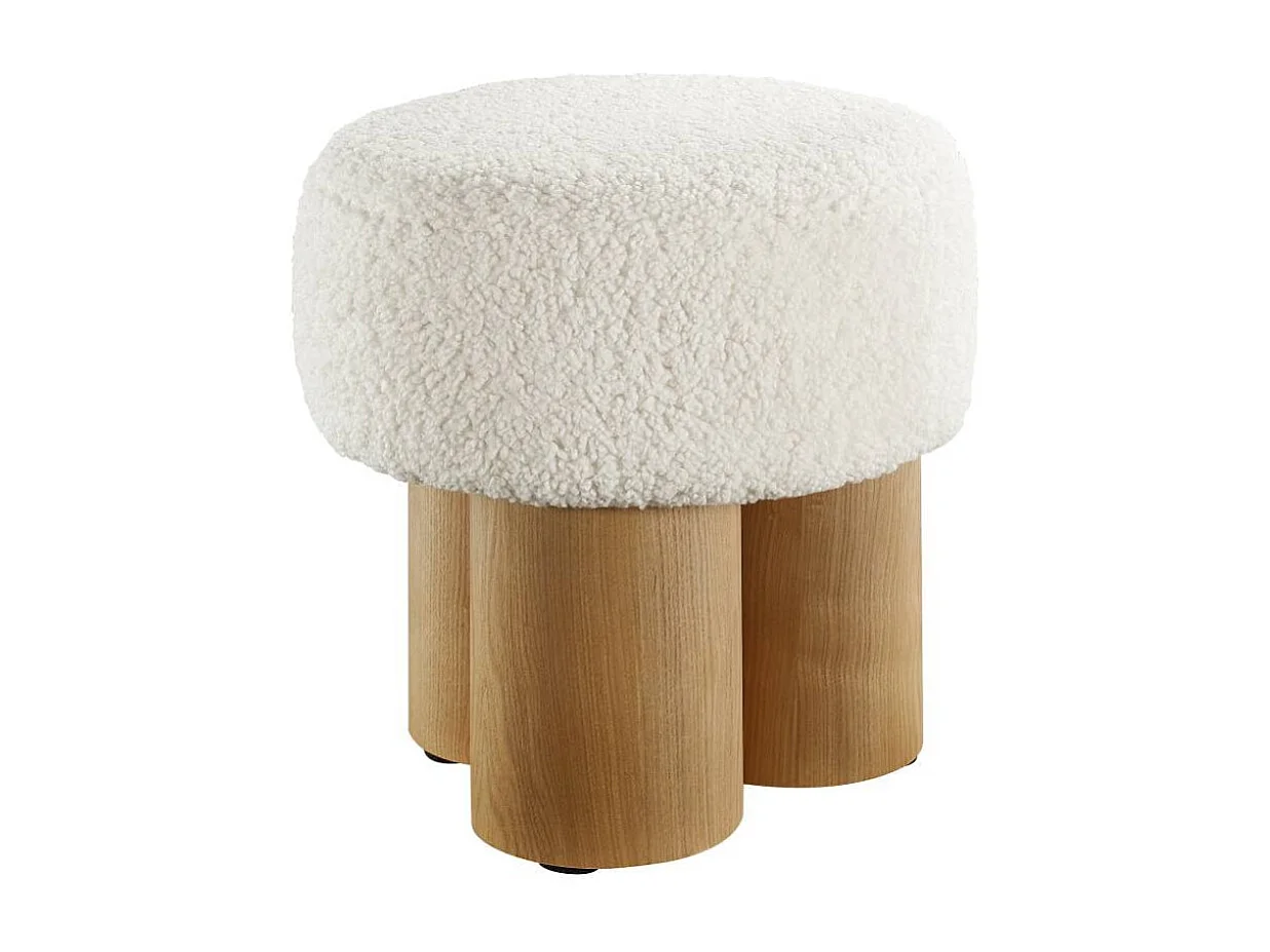 Hocker Beistellhocker in Weiß und Eschefarben