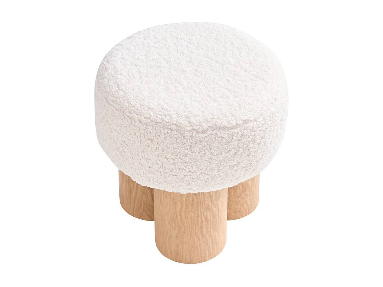 Hocker Beistellhocker in Weiß und Eschefarben