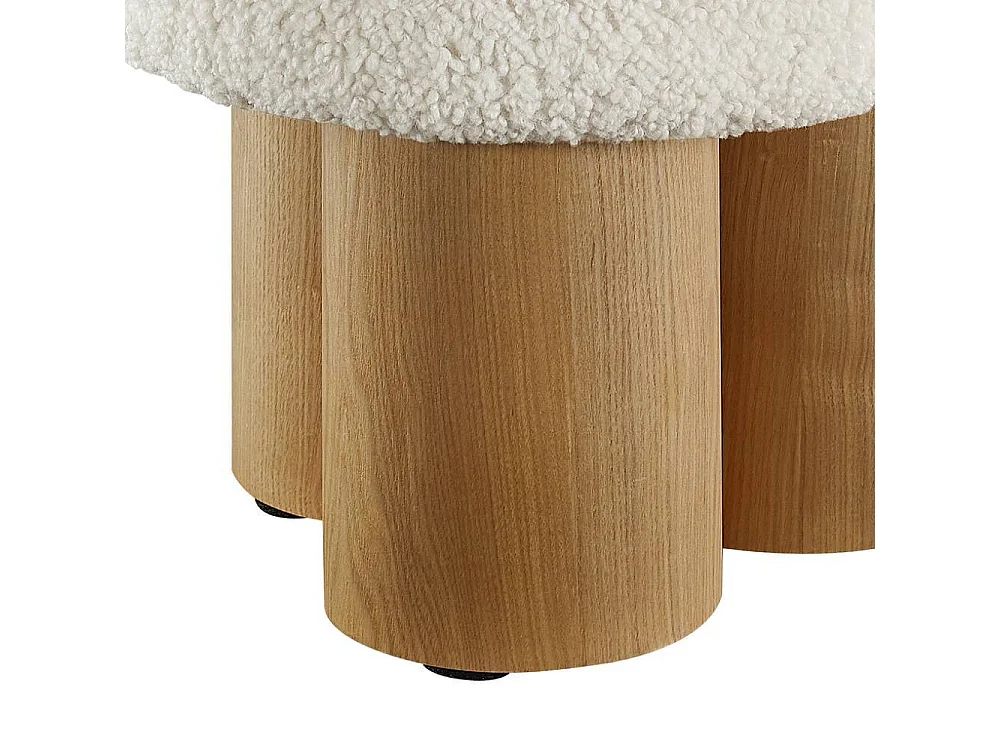 Hocker Beistellhocker in Weiß und Eschefarben