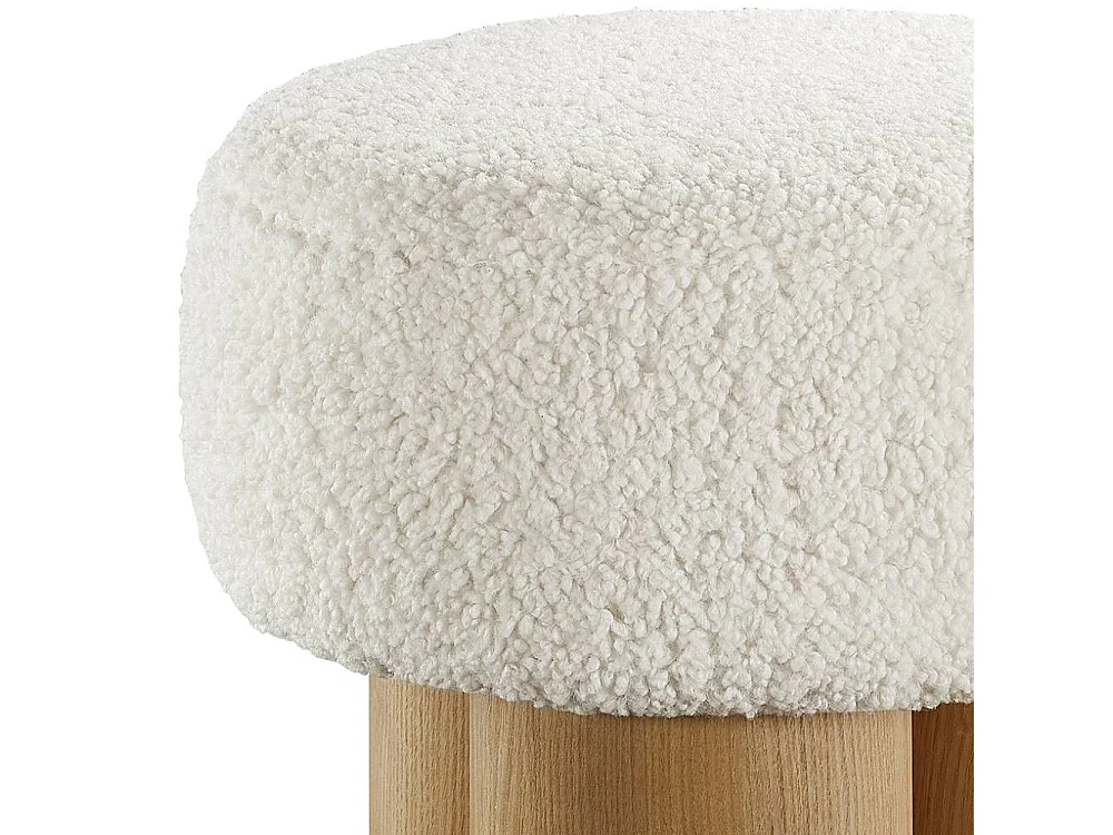 Hocker Beistellhocker in Weiß und Eschefarben