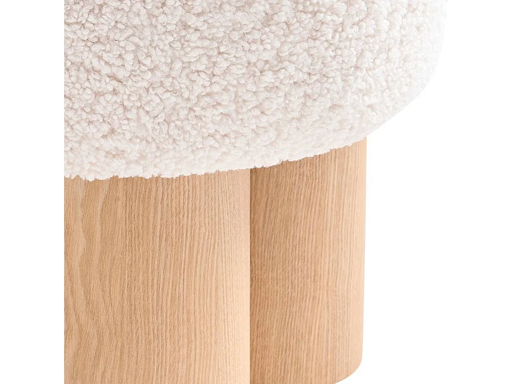 Hocker Beistellhocker in Weiß und Eschefarben