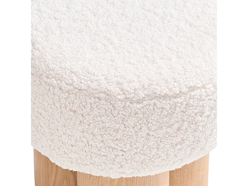 Hocker Beistellhocker in Weiß und Eschefarben