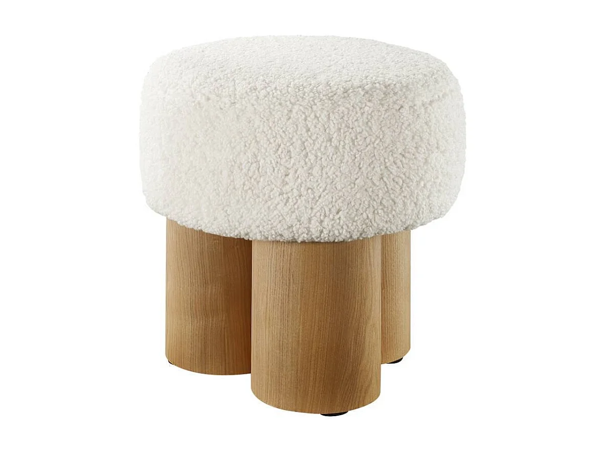 Hocker Beistellhocker in Weiß und Eschefarben