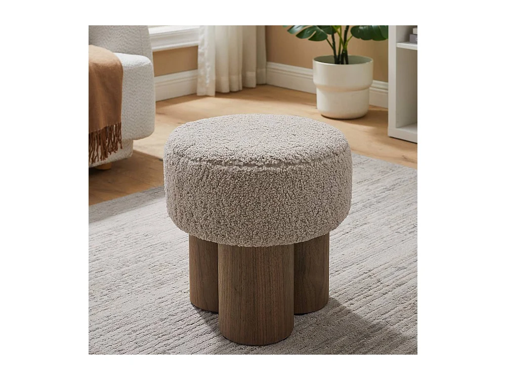 Polsterhocker Hocker 49 cm hoch aus Webplüsch