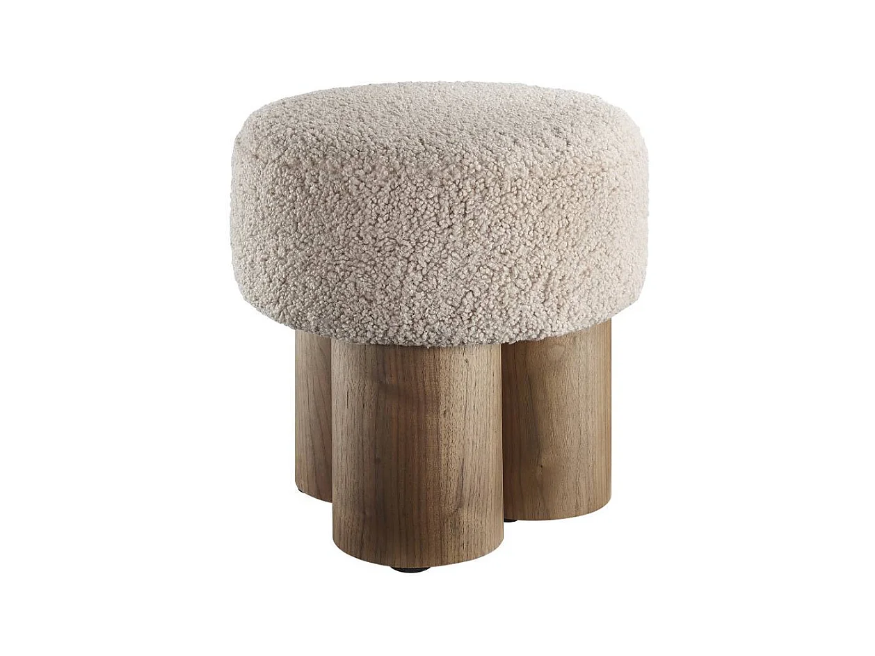 Polsterhocker Hocker 49 cm hoch aus Webplüsch