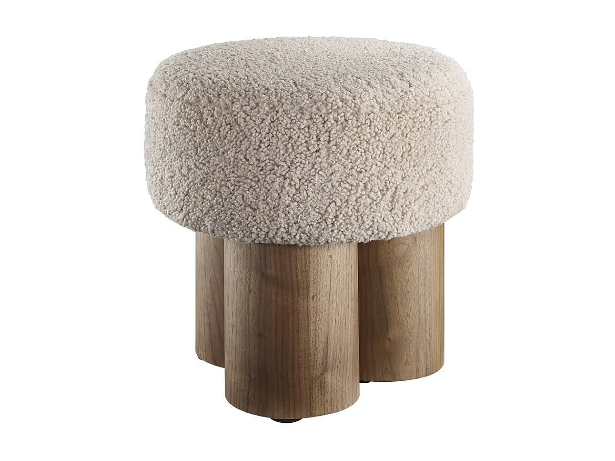 Polsterhocker Hocker 49 cm hoch aus Webplüsch