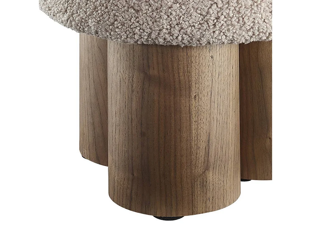 Polsterhocker Hocker 49 cm hoch aus Webplüsch