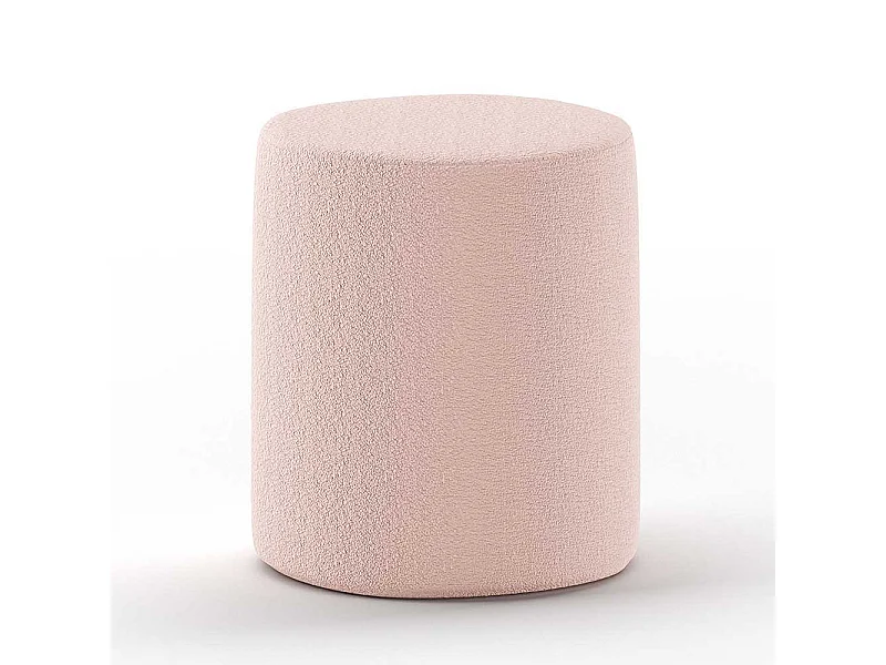 Beistellhocker rosa aus Boucle Skandi Design