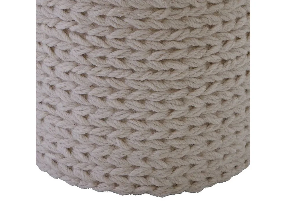 Polsterhocker Pouf in Cremeweiß im Skandi Design