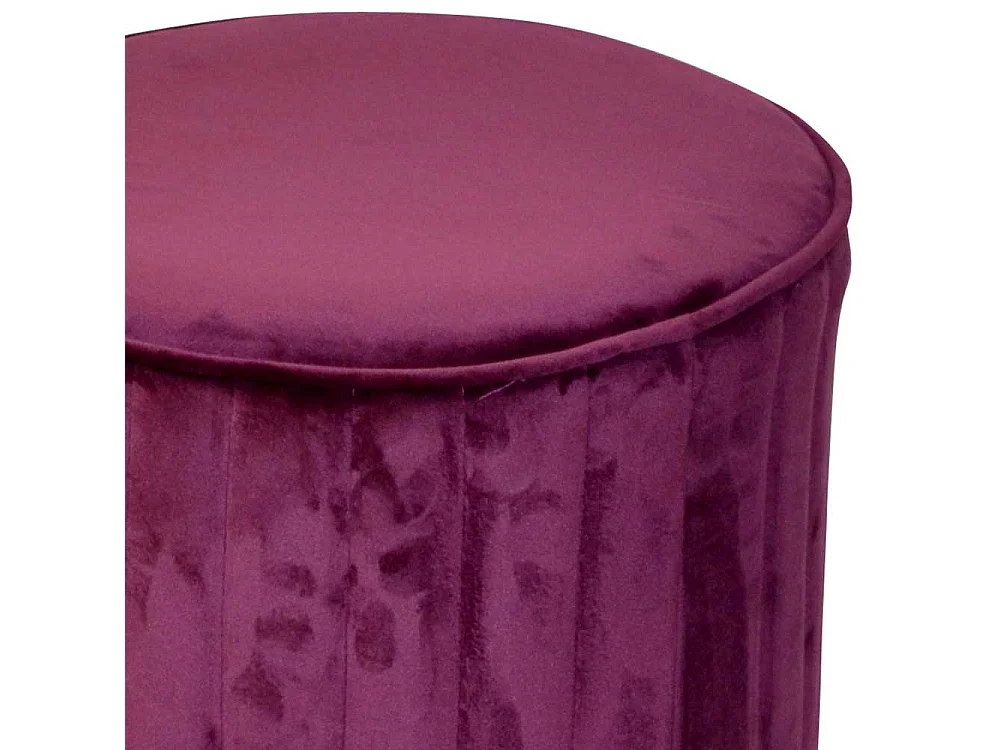 Sitzhocker aus Samt Bordeaux und Goldfarben