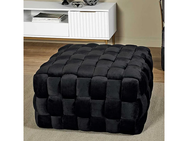 Hocker Sitzhocker aus Samt in quadratischer Form