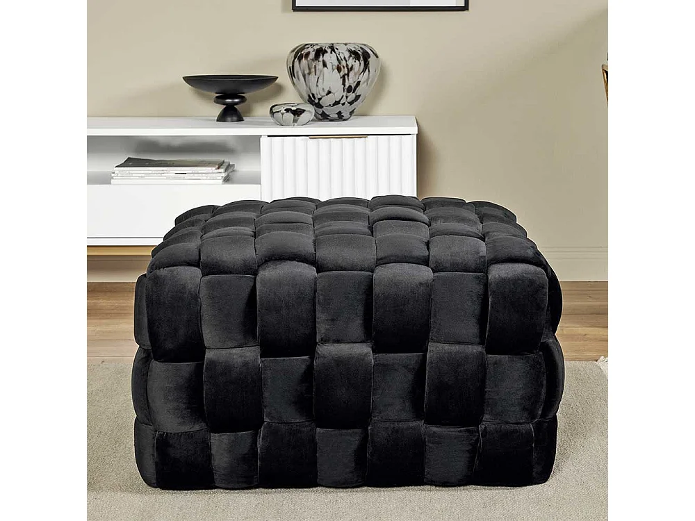 Hocker Sitzhocker aus Samt in quadratischer Form