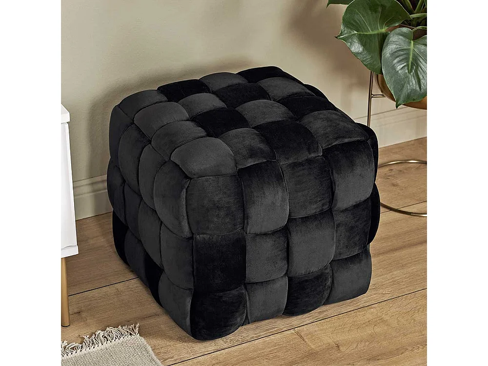 Hocker Sitzhocker aus Samt in quadratischer Form