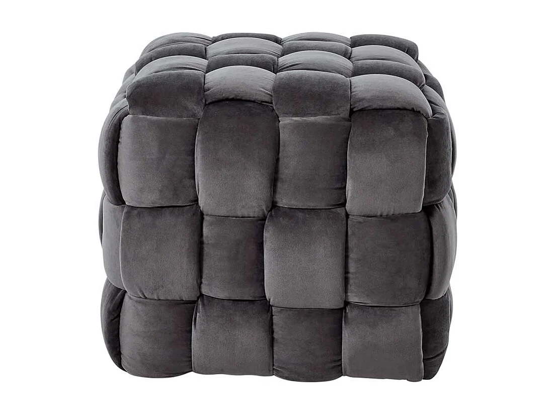 Sitzwürfel Couchhocker in Grau aus Samt
