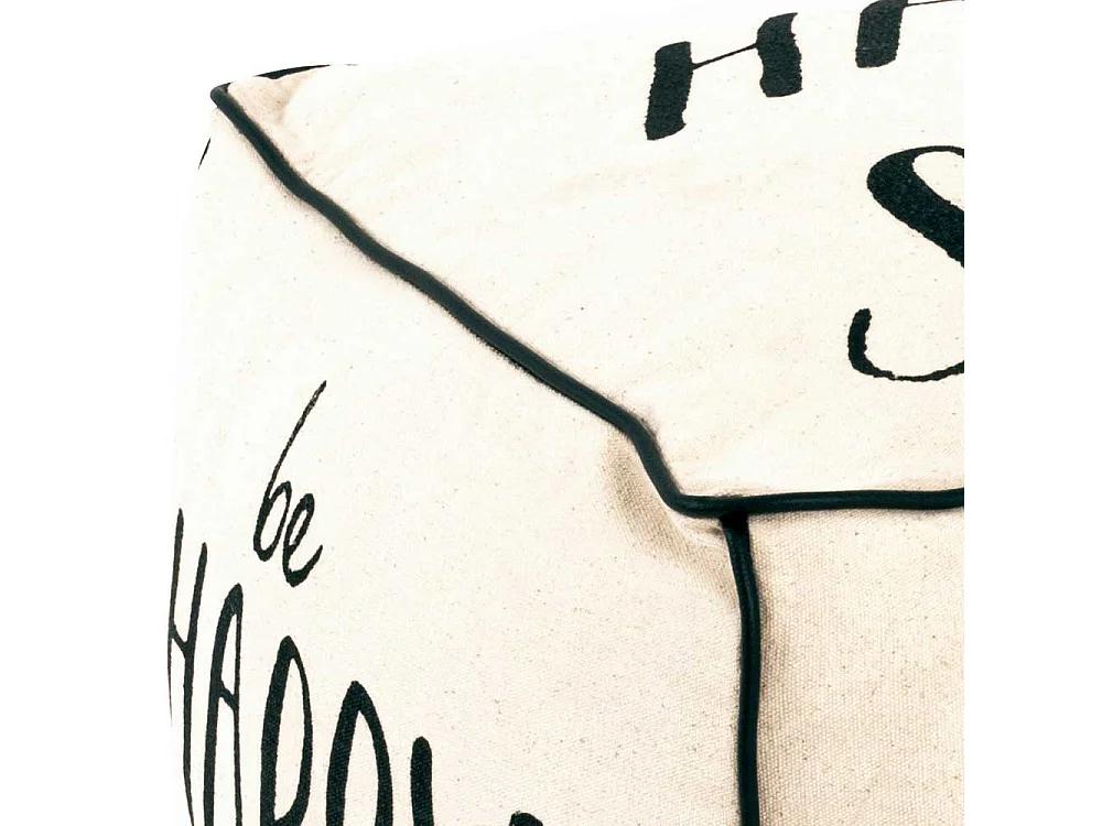 Sitzwürfel in Weiß und Weiß Spruch Print