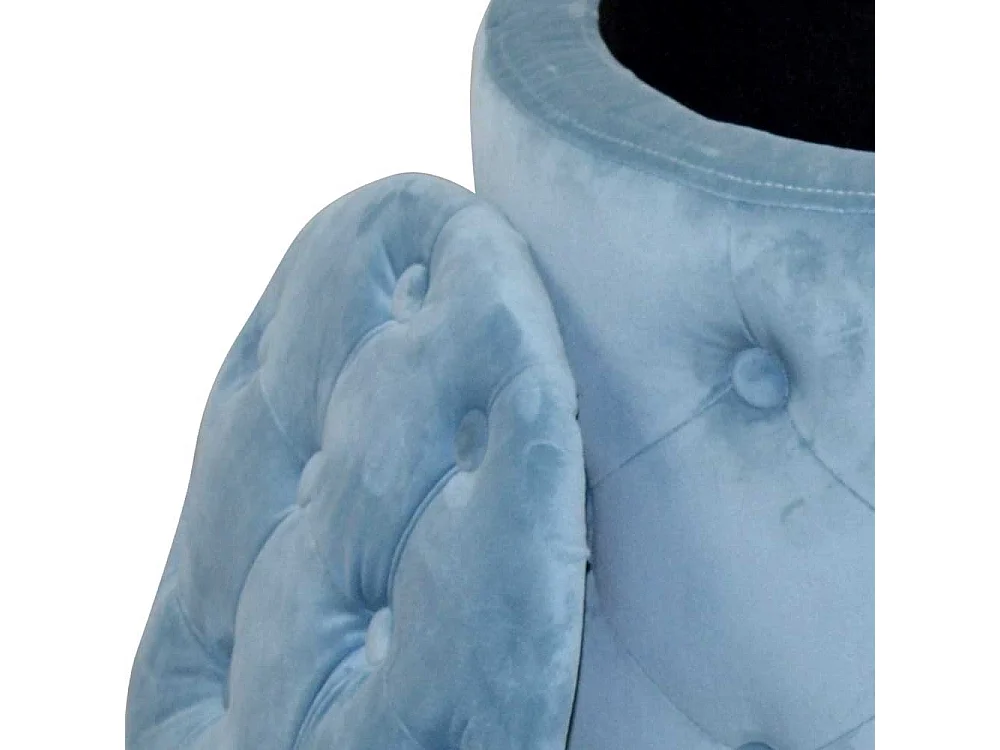 Samt Beistellhocker mit Stauraum Hellblau