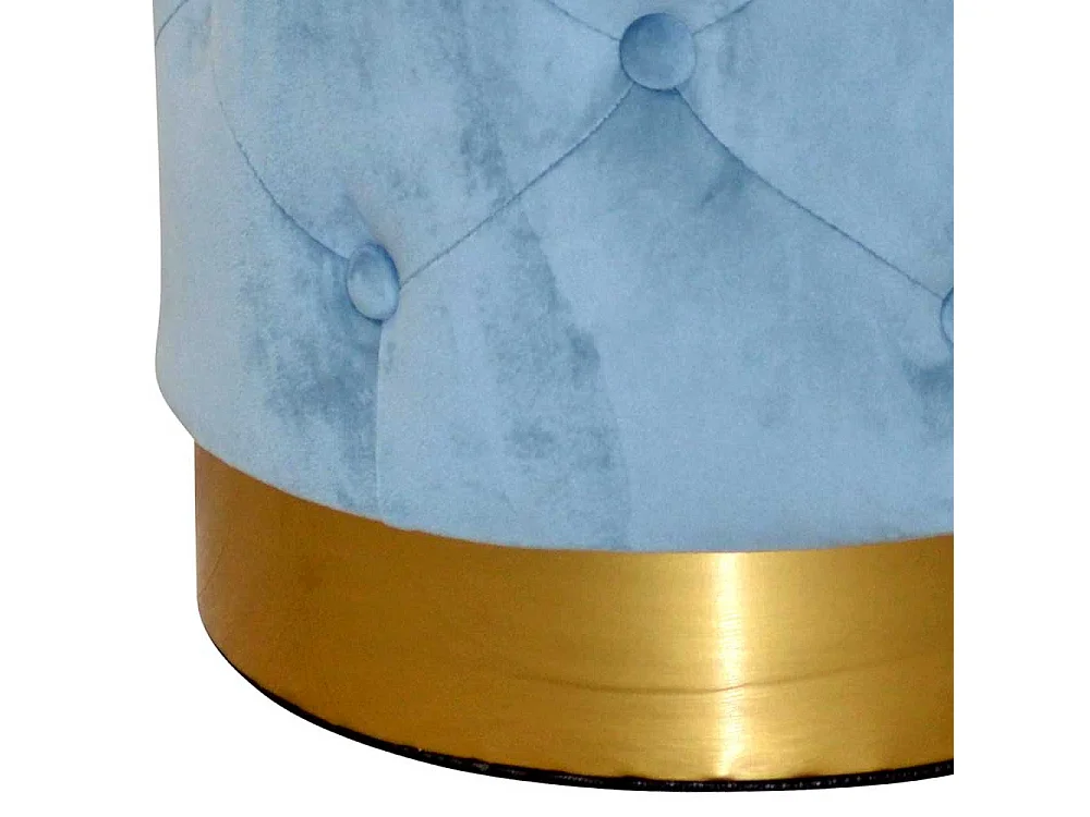 Samt Beistellhocker mit Stauraum Hellblau