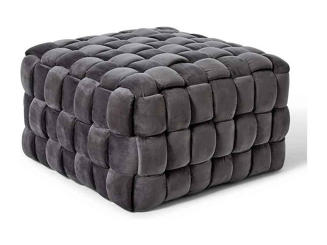 Sitzwürfel Couchhocker in Grau aus Samt