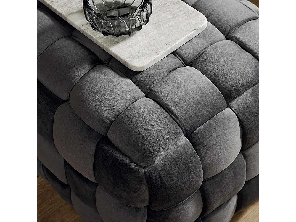 Sitzwürfel Couchhocker in Grau aus Samt