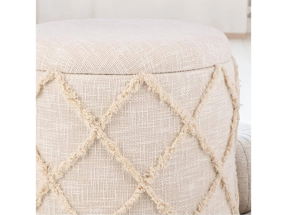 Polsterhocker Fußhocker mit Truhe im Boho Style