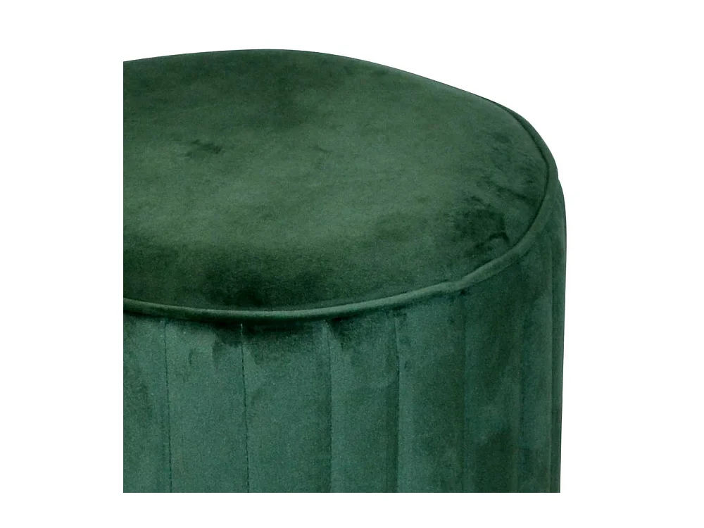Samt Sitzpouf in Grün und Goldfarben Retrostil