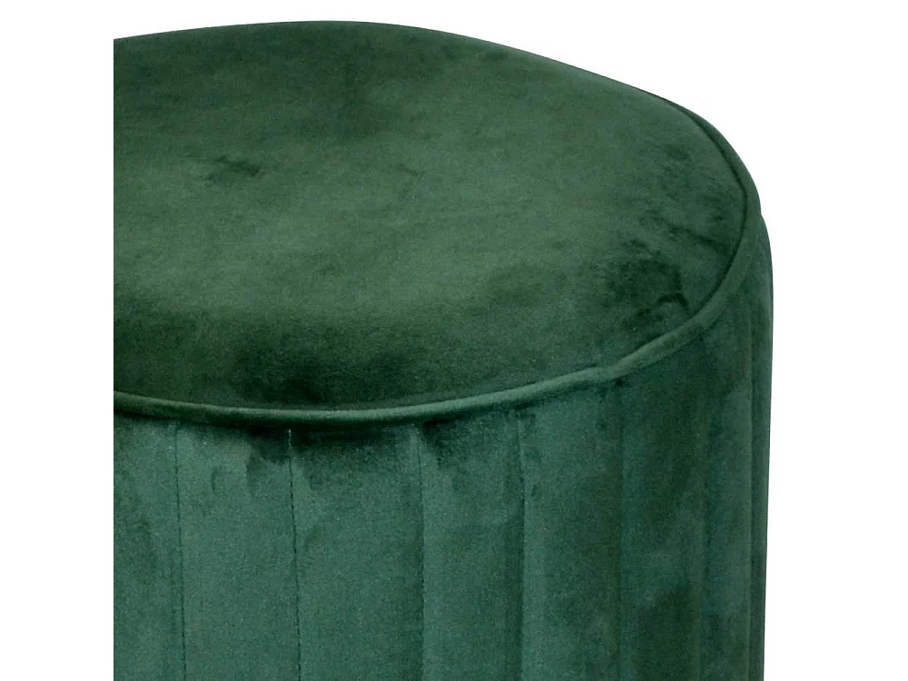 Samt Sitzpouf in Grün und Goldfarben Retrostil