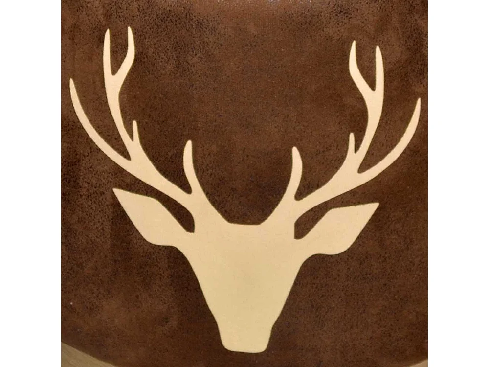 Country Polsterhocker mit Hirsch Motiv Microfaser