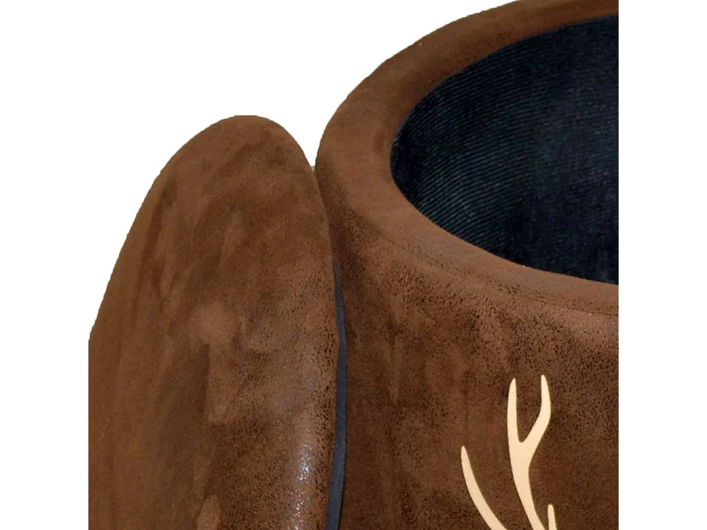 Country Polsterhocker mit Hirsch Motiv Microfaser