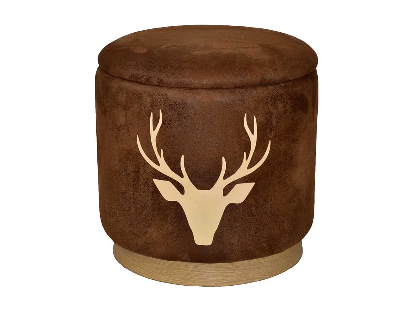 Country Polsterhocker mit Hirsch Motiv Microfaser