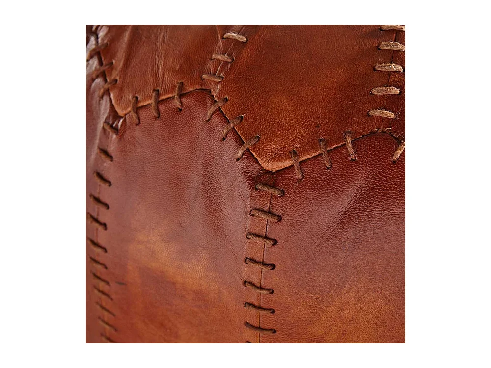 Echtleder Pouf in Cognac Braun rustikalen Landhausstil