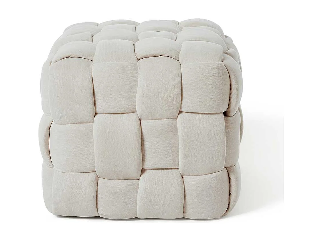 Sitzhocker Hocker in Cremeweiß und quadratischer Form