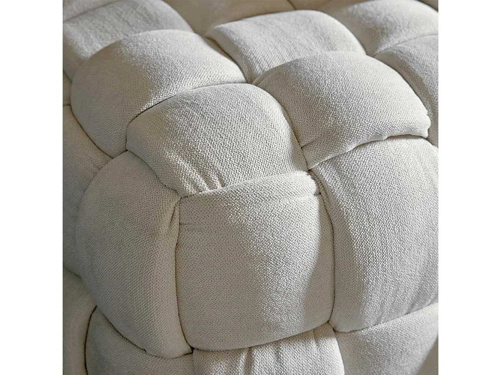 Sitzhocker Hocker in Cremeweiß und quadratischer Form