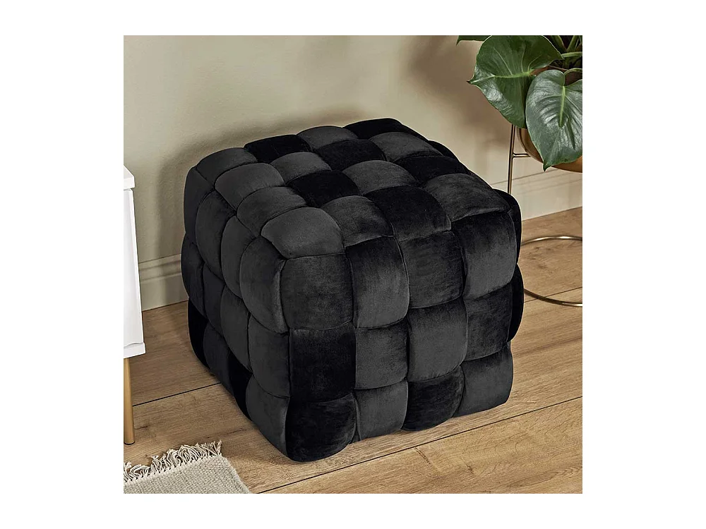 Hocker Sitzhocker aus Samt in quadratischer Form