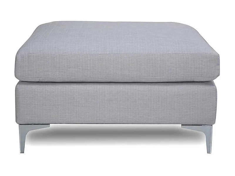 Couch Hocker in Blaugrau Webstoff und Metall