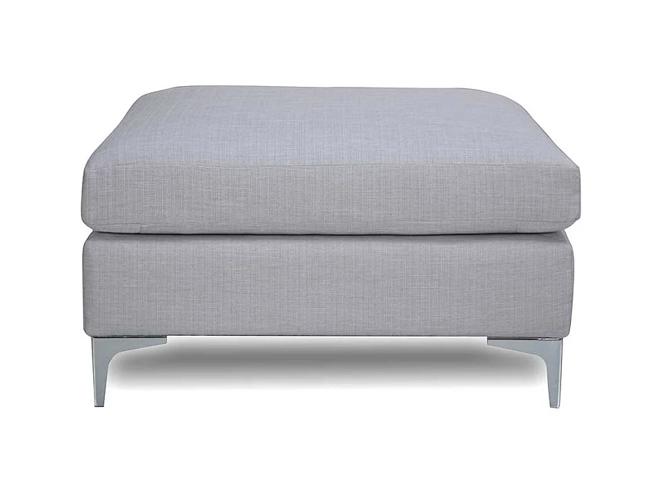 Couch Hocker in Blaugrau Webstoff und Metall