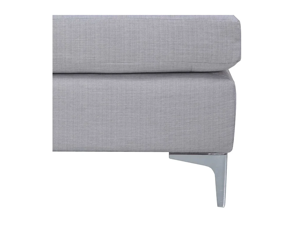 Couch Hocker in Blaugrau Webstoff und Metall