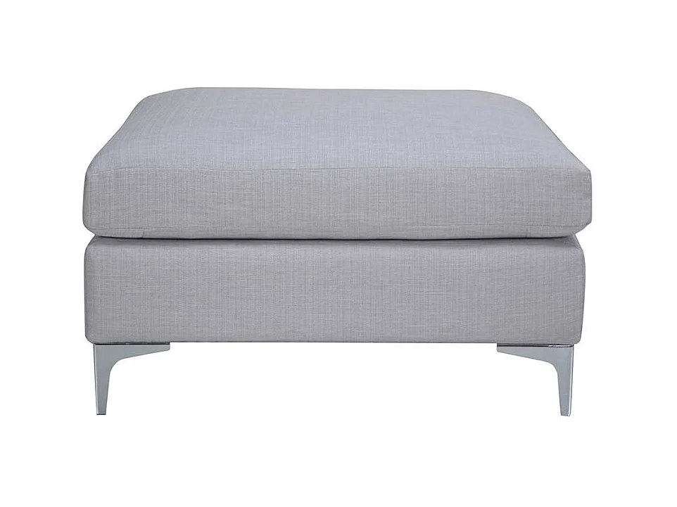 Couch Hocker in Blaugrau Webstoff und Metall