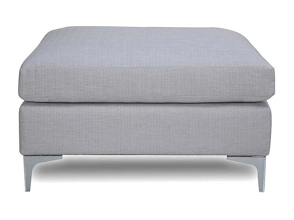 Couch Hocker in Blaugrau Webstoff und Metall