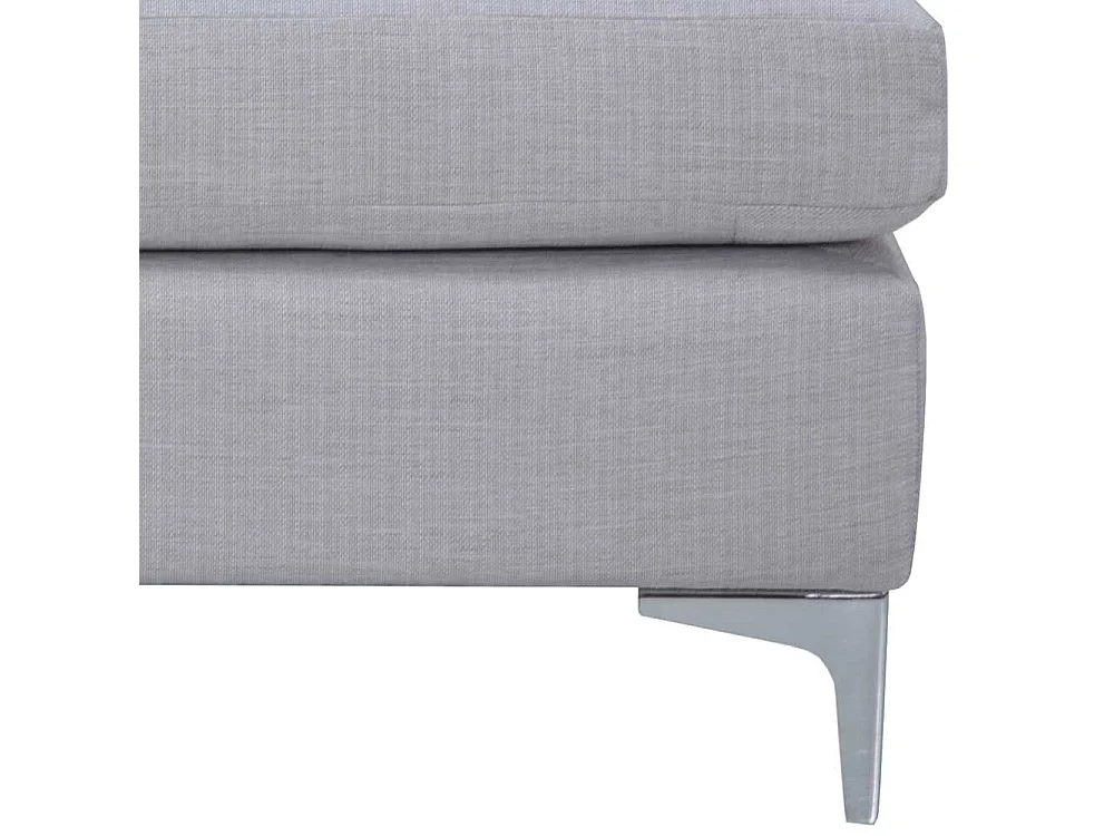 Couch Hocker in Blaugrau Webstoff und Metall