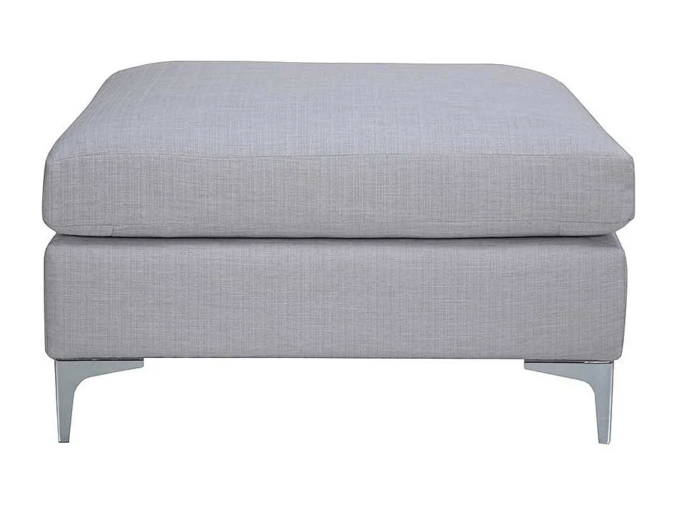 Couch Hocker in Blaugrau Webstoff und Metall