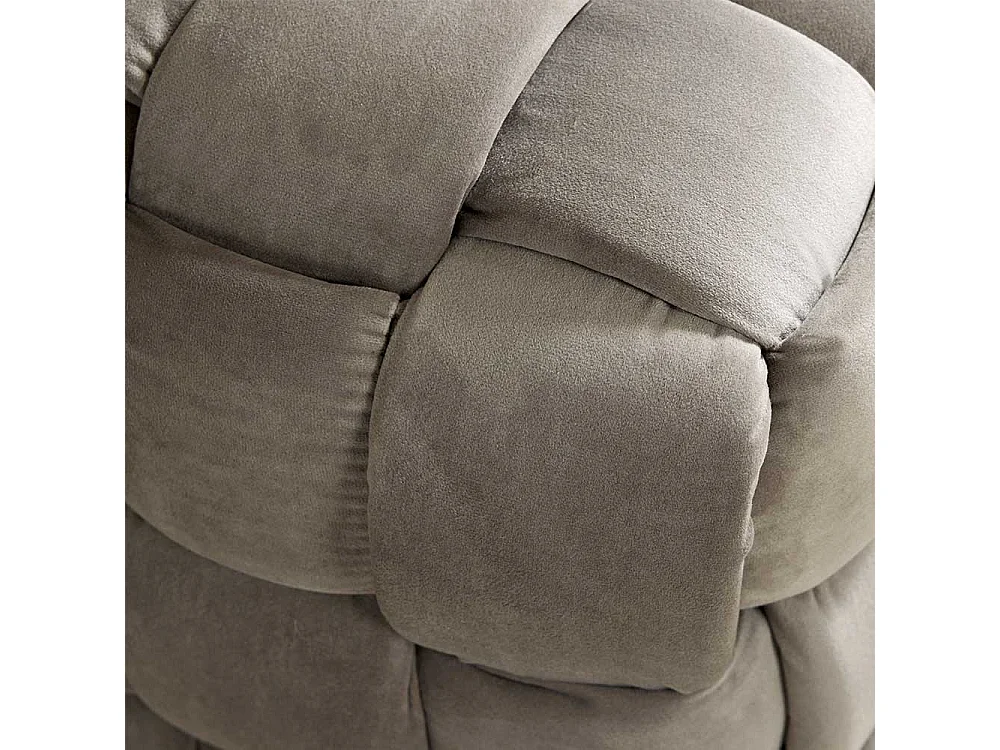 Polsterhocker Sitzwürfel in Taupe und Flechtoptik