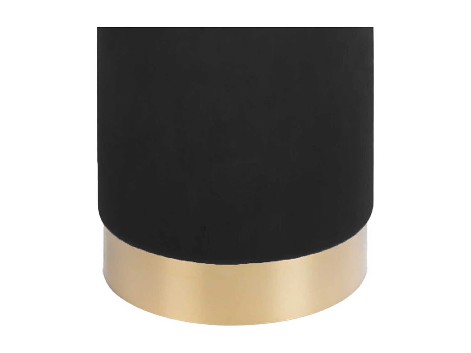 Samt Beistellhocker in Schwarz und Messingfarben Retrostil