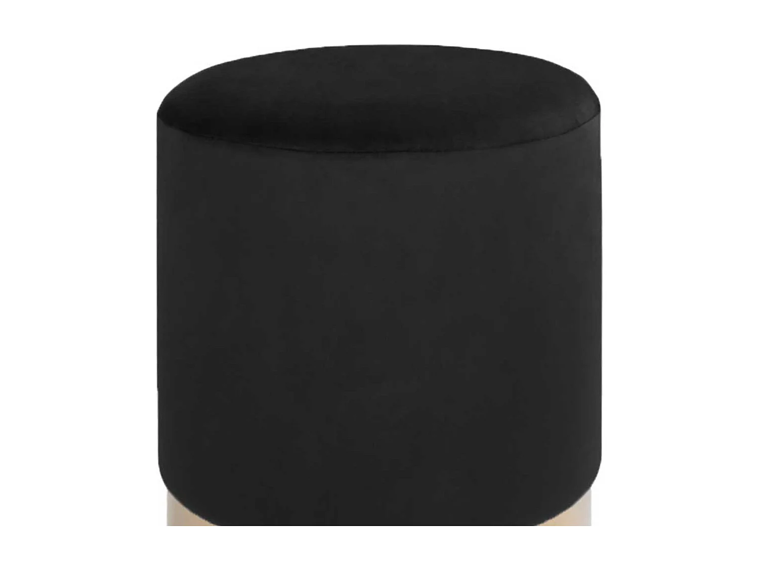 Samt Beistellhocker in Schwarz und Messingfarben Retrostil