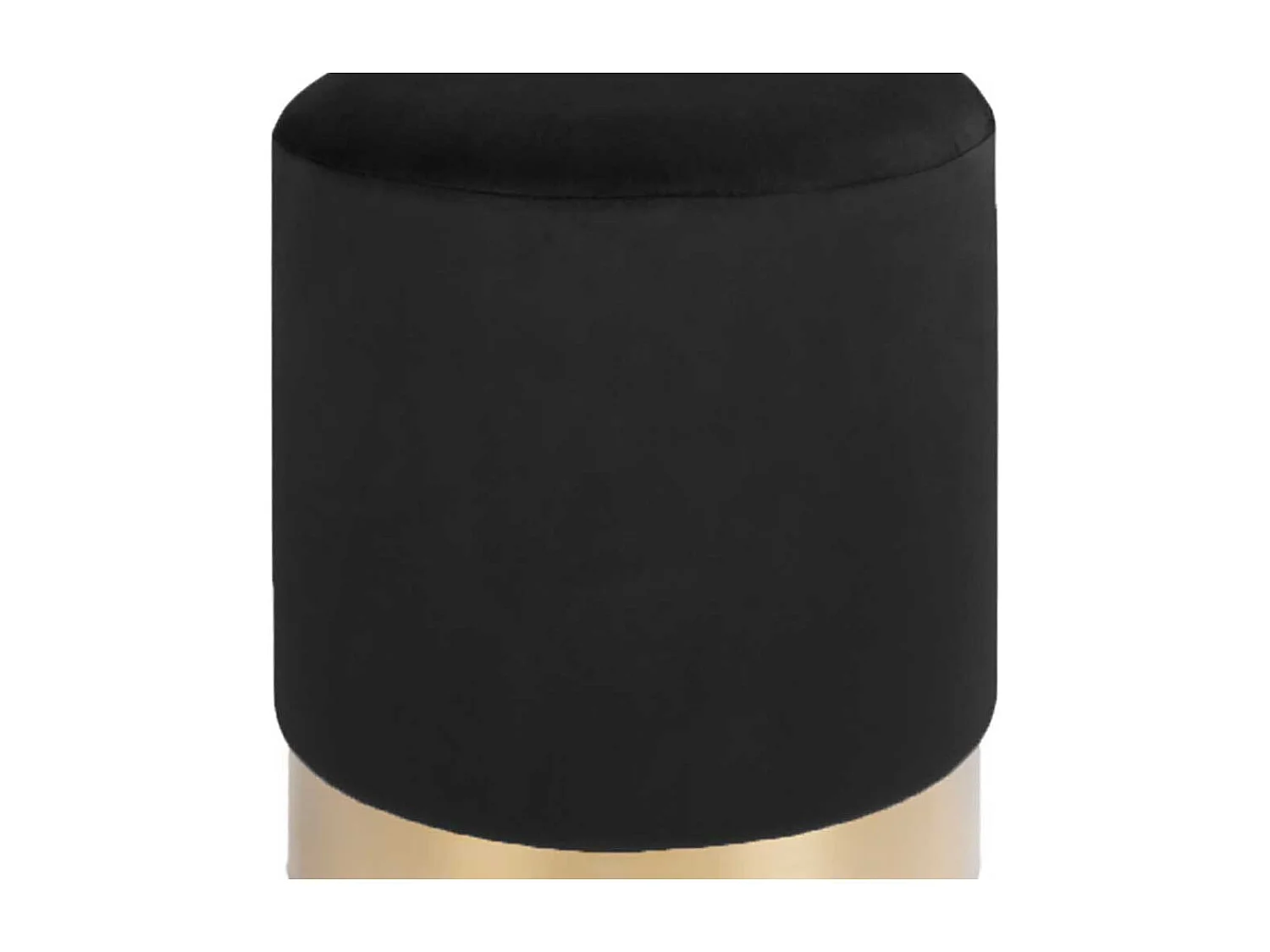 Samt Beistellhocker in Schwarz und Messingfarben Retrostil