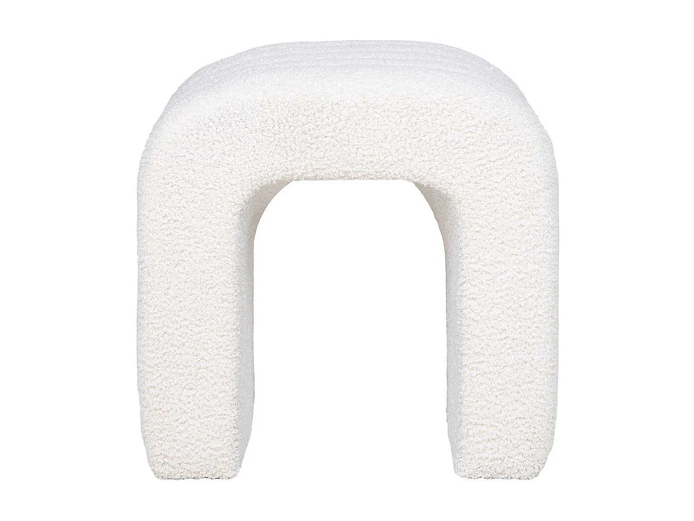 Hocker Polsterhocker im Skandi Design aus Boucle Stoff