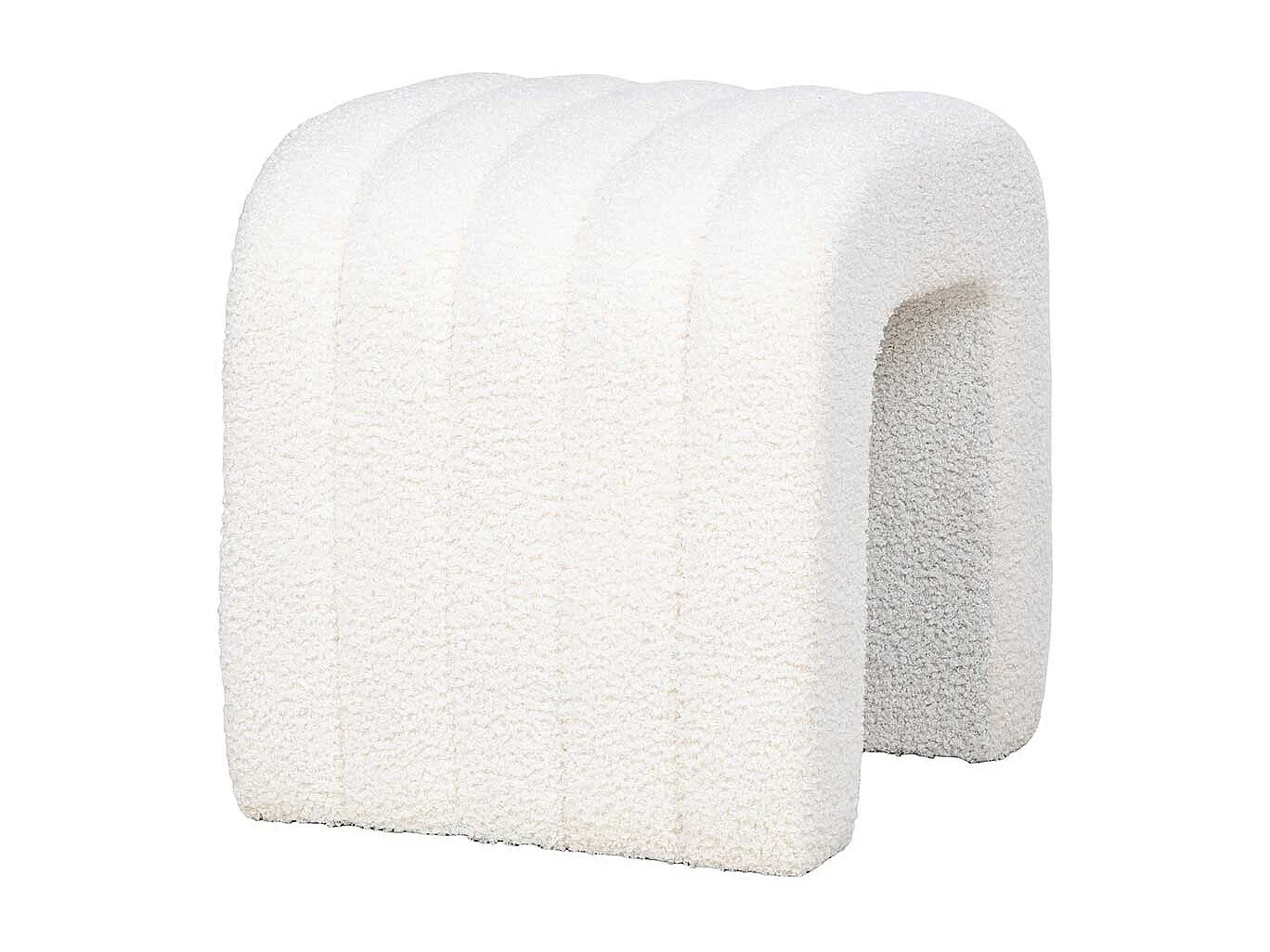 Hocker Polsterhocker im Skandi Design aus Boucle Stoff