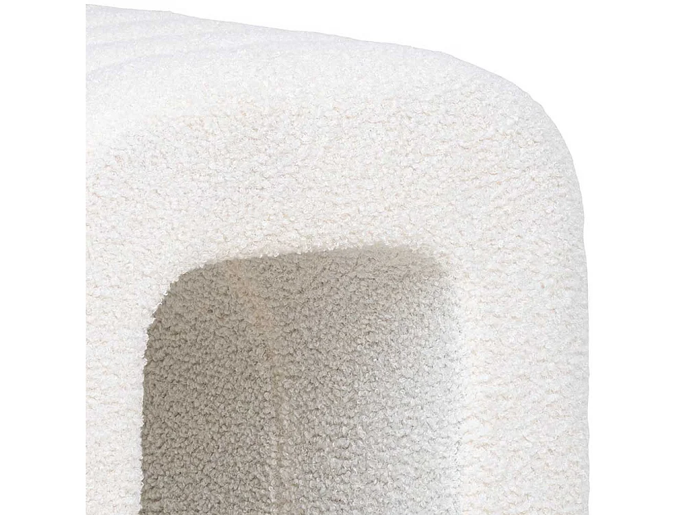 Hocker Polsterhocker im Skandi Design aus Boucle Stoff