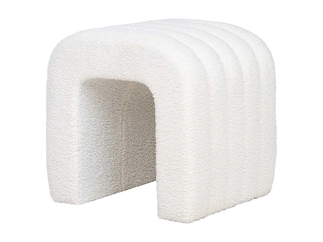 Hocker Polsterhocker im Skandi Design aus Boucle Stoff