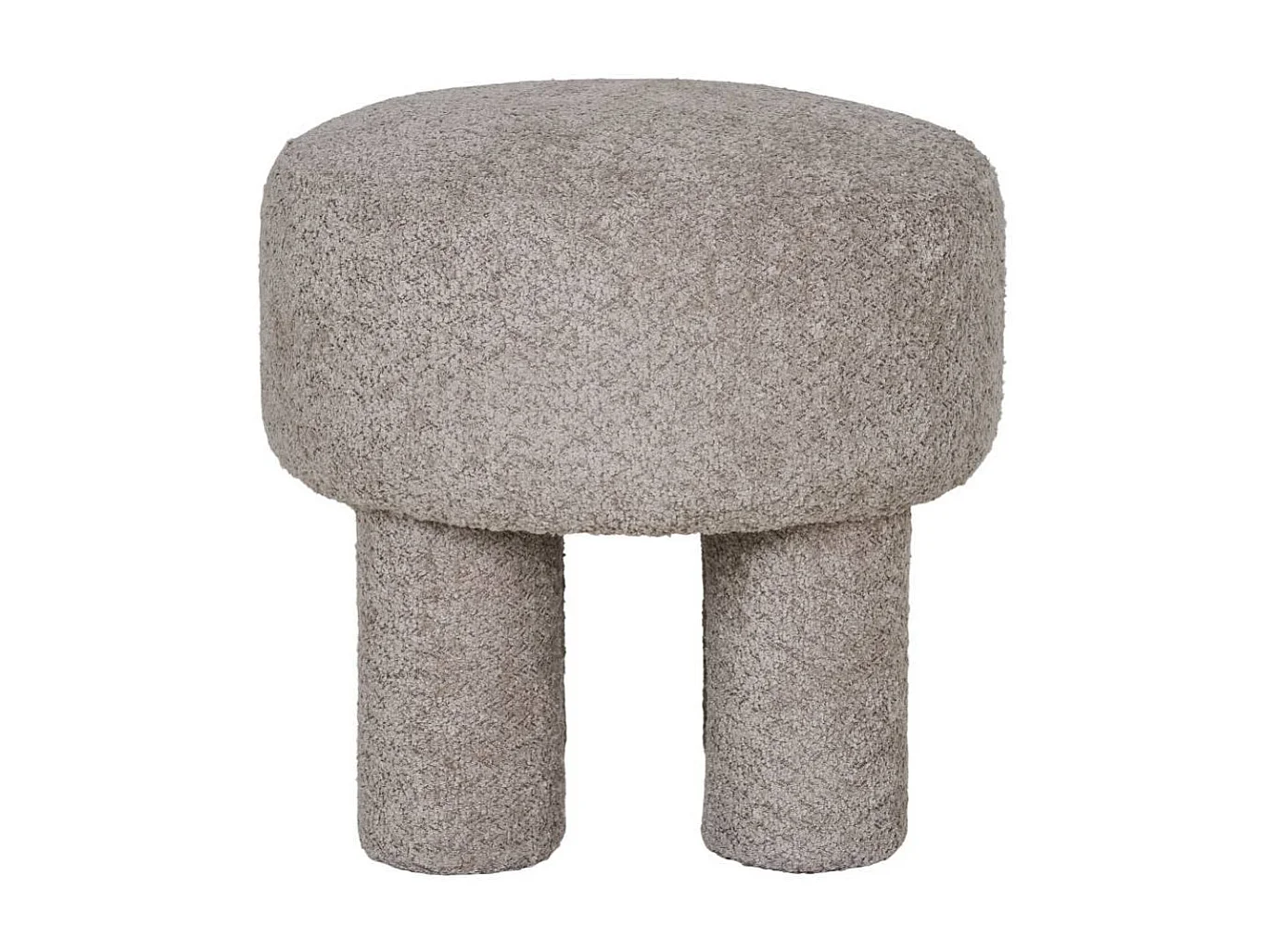 Hocker Sitzhocker aus Boucle Stoff in runder Form