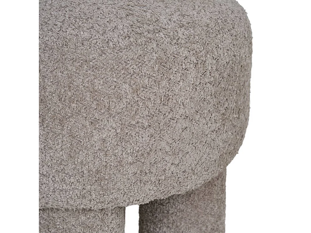 Hocker Sitzhocker aus Boucle Stoff in runder Form